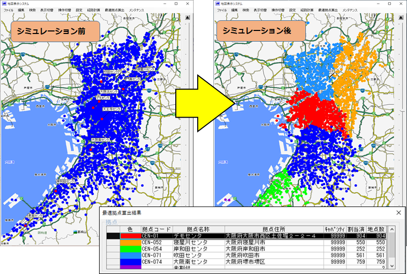 最適拠点シミュレーション